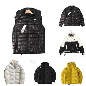 KARL LAGERFELD character badge stand collar zip-up long-sleeved down jacket-4267  