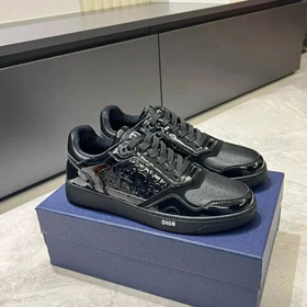 DIOR Cowhide Patent Leather Comfortable and Versatile Low-Top Sneakers-2998